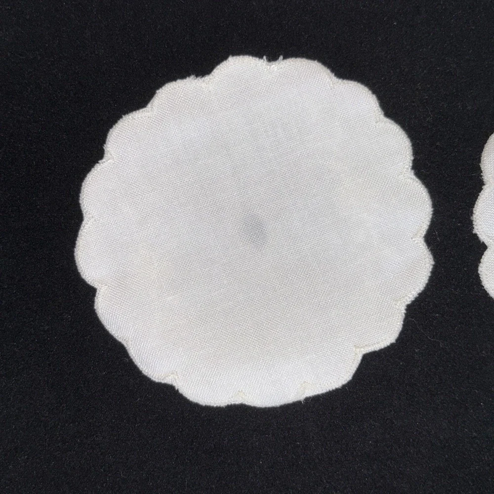 Vintage 2  Wine Glass Slippers Embroidered Fabric White